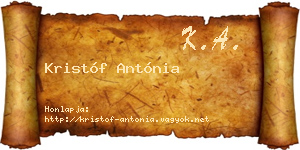 Kristóf Antónia névjegykártya
